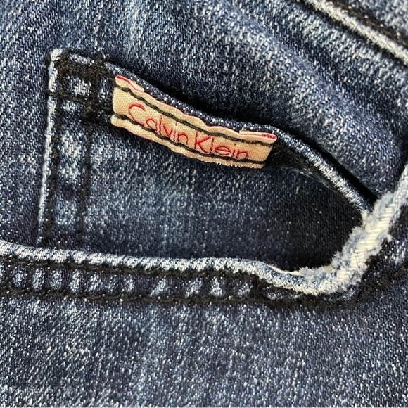 𝅺[26/32] Vintage Calvin Klein Bootcut Dark Wash Low-Rise Denim Jean Women’s - Picture 4 of 14